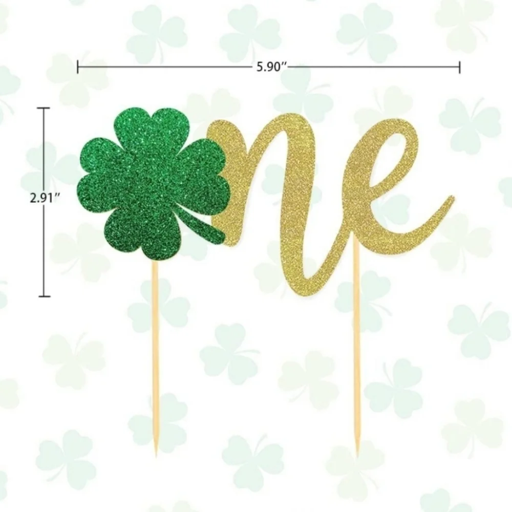 Shamrock 1st Birthday Cake Topper